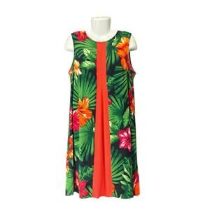 Dressbarn Women's Multicolor Floral Sleeveless Shift Vacation Casual Dress SZ XL